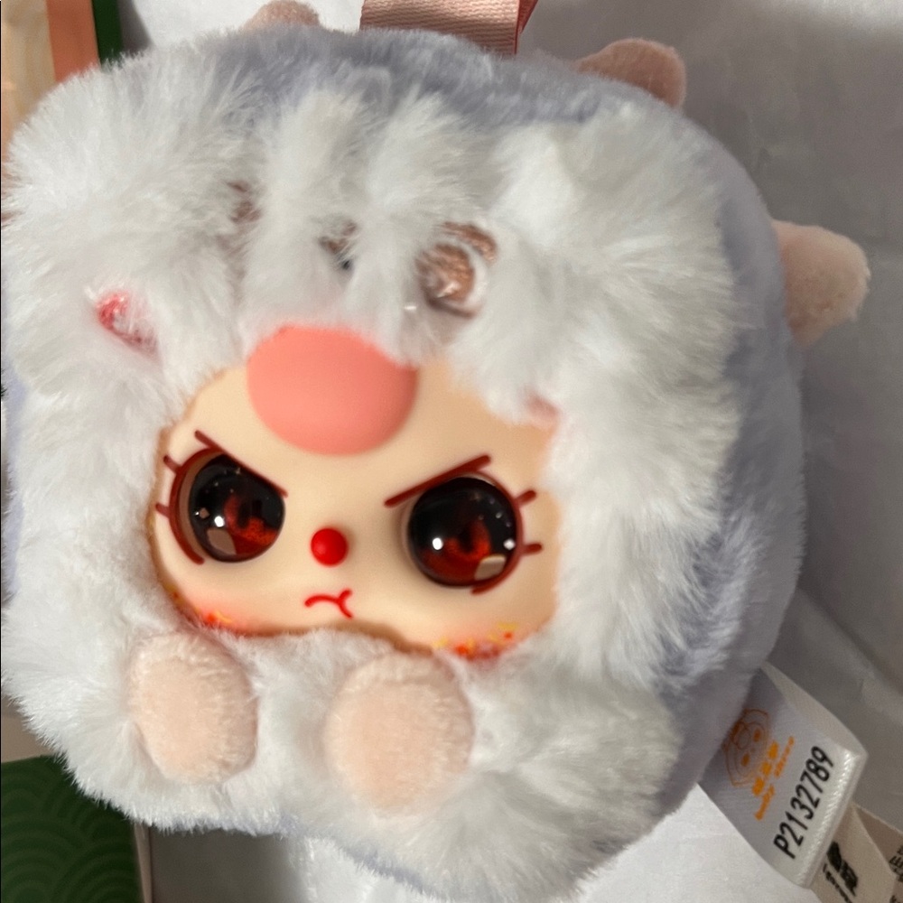 Little Mahjong Plush Keychain - Grayish purple Goat Character - Picture 6 of 6
